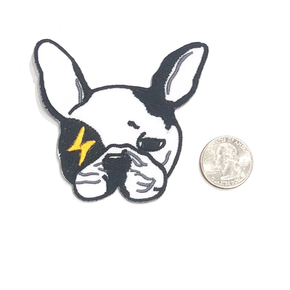Dog Patch iron on animal badge punk DIY Cute dogs - Picture 2 of 2